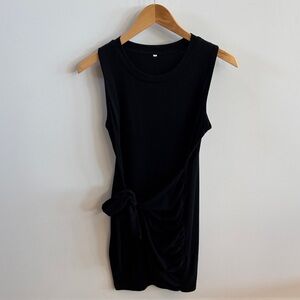 Black Sleeveless Wrap Dress